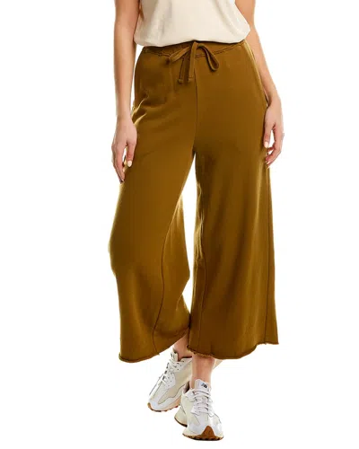 Eileen Fisher Petite French Terry Wide Leg Pant In Brown