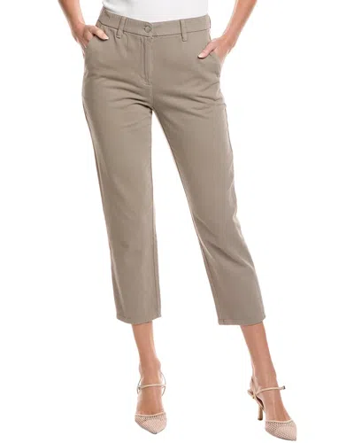 Eileen Fisher Petite Garment-dyed Utility Tapered Pant In Brown