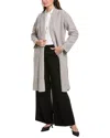 Eileen Fisher Petite High Collar Wool Coat In Gray