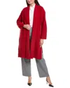 Eileen Fisher Petite High Collar Wool Coat In Red
