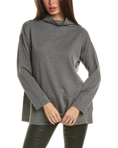 Eileen Fisher Petite High Funnel Neck Tunic In Grey
