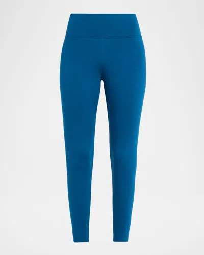 Eileen Fisher Petite High-rise Cropped Terry Leggings In Blue