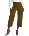 Eileen Fisher Petite Jersey Ankle Wide Wool Pant In Brown
