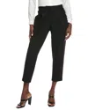 Eileen Fisher Petite Jersey Tapered Ankle Wool Trouser In Black