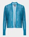 Eileen Fisher Petite Knit Organic Linen-cotton Cardigan In Dragonfly