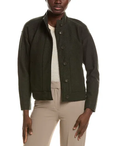 Eileen Fisher Petite Knit Wool Jacket In Brown