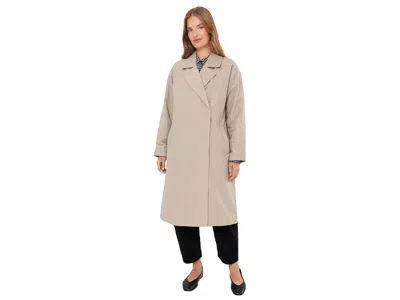 Eileen Fisher Petite Light Cotton Nylon Padded Trench Coat Women's Coat Twine: Pl, Cotton/nylon In Neutral