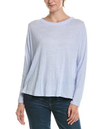 Eileen Fisher Petite Linen Top In Blue
