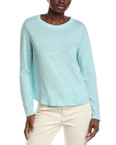 Eileen Fisher Petite Long Sleeve Linen T-shirt In Blue