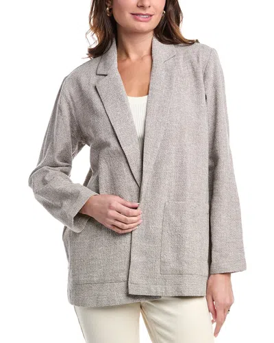 Eileen Fisher Petite Notch Collar Jacket In Gray