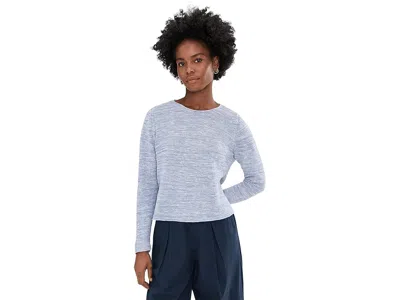 Eileen Fisher Petite Organic Linen Cotton Slub Crew Neck Sweater In Gray