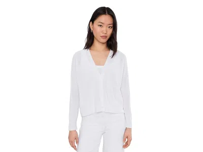 Eileen Fisher Petite Organic Linen Cotton V-neck Cardigan In White
