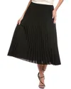 Eileen Fisher Petite Pleated Wool & Silk-blend A-line Skirt In Black