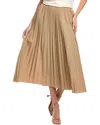 Eileen Fisher Petite Pleated Wool & Silk-blend A-line Skirt In Brown