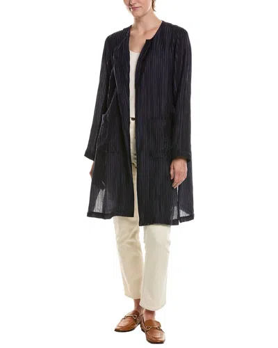 Eileen Fisher Petite Round Neck Jacket In Black