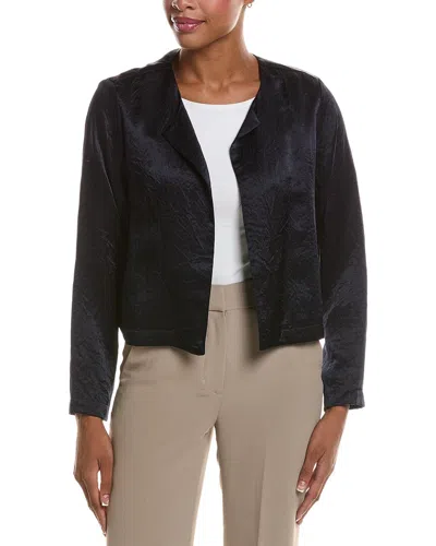 Eileen Fisher Petite Round Neck Jacket In Animal Print