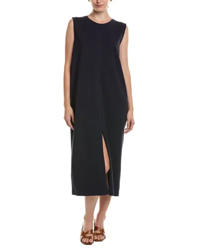 Eileen Fisher Petite Solid Midi Dress In Black