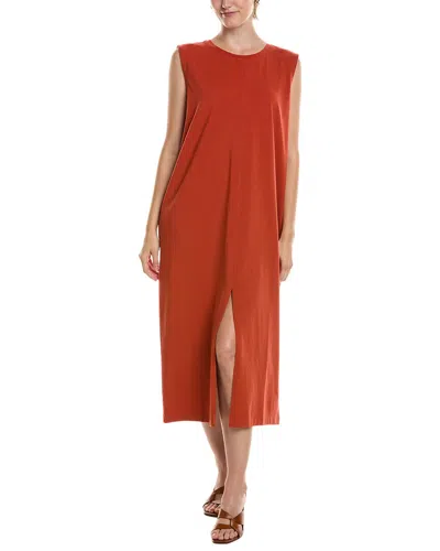 Eileen Fisher Petite Solid Midi Dress In Orange
