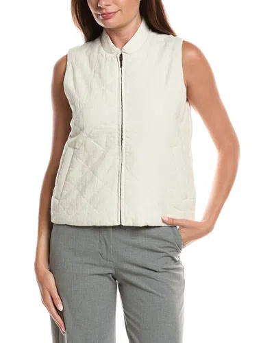 Eileen Fisher Petite Stand Collar Vest In Neutral