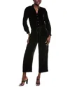 Eileen Fisher Petite Straight Leg Silk-blend Jumpsuit In Black