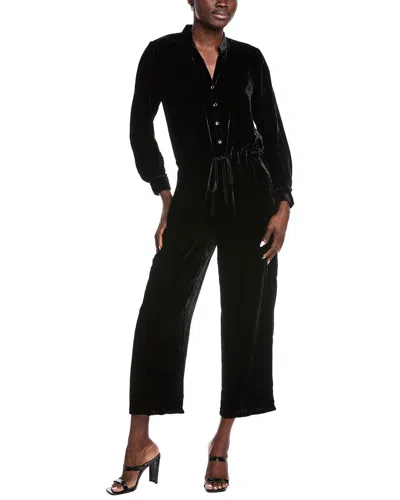 Eileen Fisher Petite Straight Leg Silk-blend Jumpsuit In Black