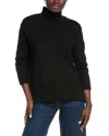 Eileen Fisher Petite Turtleneck Wool Pullover In Black