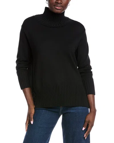 Eileen Fisher Petite Turtleneck Wool Pullover In Black