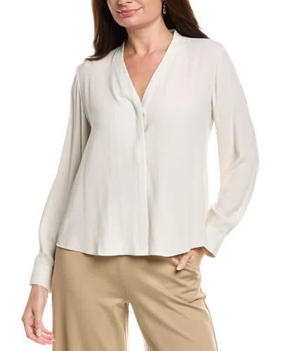 Eileen Fisher Petite Classic Collar Silk Shirt In White