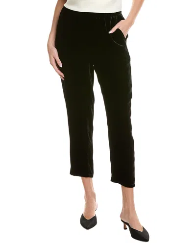 Eileen Fisher Petite Velvet Tapered Silk-blend Pant In Black