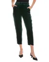 Eileen Fisher Petite Velvet Tapered Silk-blend Pant In Green