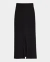 Eileen Fisher Petite Washable Stretch Crepe Midi Skirt In Black