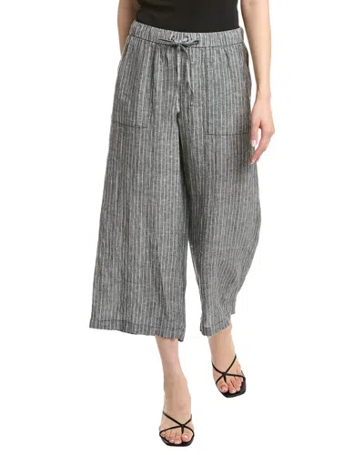 Eileen Fisher Petite Wide Cropped Linen Pant In Gray
