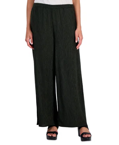 Eileen Fisher Petite Wide-leg Pull-on Pants In Black