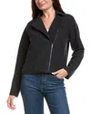Eileen Fisher Petite Wool Moto Jacket In Black
