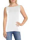 Eileen Fisher Ballet Neck Silk Tunic Top In White