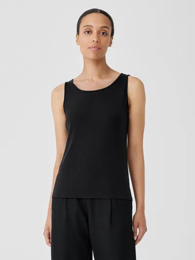 Eileen Fisher Pima Cotton Blend Tank In Black