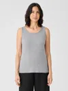 Eileen Fisher Pima Cotton Blend Tank In Gray