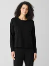 Eileen Fisher Pima Cotton Stretch Jersey Box-top In Black