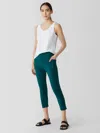 Eileen Fisher Pima Cotton Stretch Jersey Capri Leggings In Blue