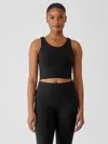 Eileen Fisher Pima Cotton Stretch Jersey Cropped Tank In Black