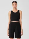 Eileen Fisher Pima Cotton Stretch Jersey Cropped Tank In Black