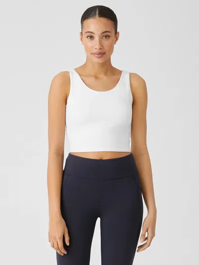 Eileen Fisher Pima Cotton Stretch Jersey Cropped Tank In White
