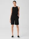Eileen Fisher Pima Cotton Stretch Jersey Flared Shorts In Black