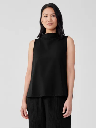 EILEEN FISHER PIMA COTTON STRETCH JERSEY FUNNEL NECK TANK