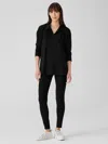 Eileen Fisher Pima Cotton Stretch Jersey High-waisted Leggings In Black