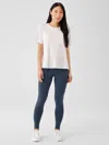 Eileen Fisher Pima Cotton Stretch Jersey High-waisted Leggings In Blue