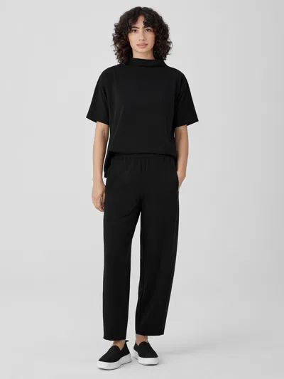 Eileen Fisher Pima Cotton Stretch Jersey Lantern Pant In Black