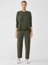 Eileen Fisher Pima Cotton Stretch Jersey Lantern Pant In Green
