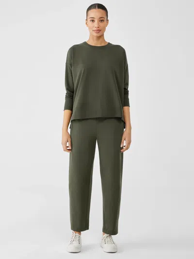 Eileen Fisher Pima Cotton Stretch Jersey Lantern Pant In Green