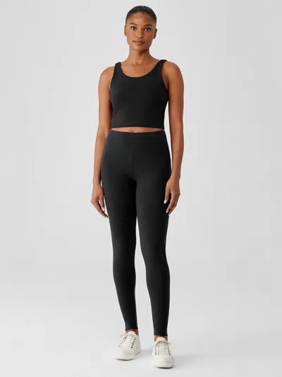 Eileen Fisher Pima Cotton Stretch Jersey Leggings In Black